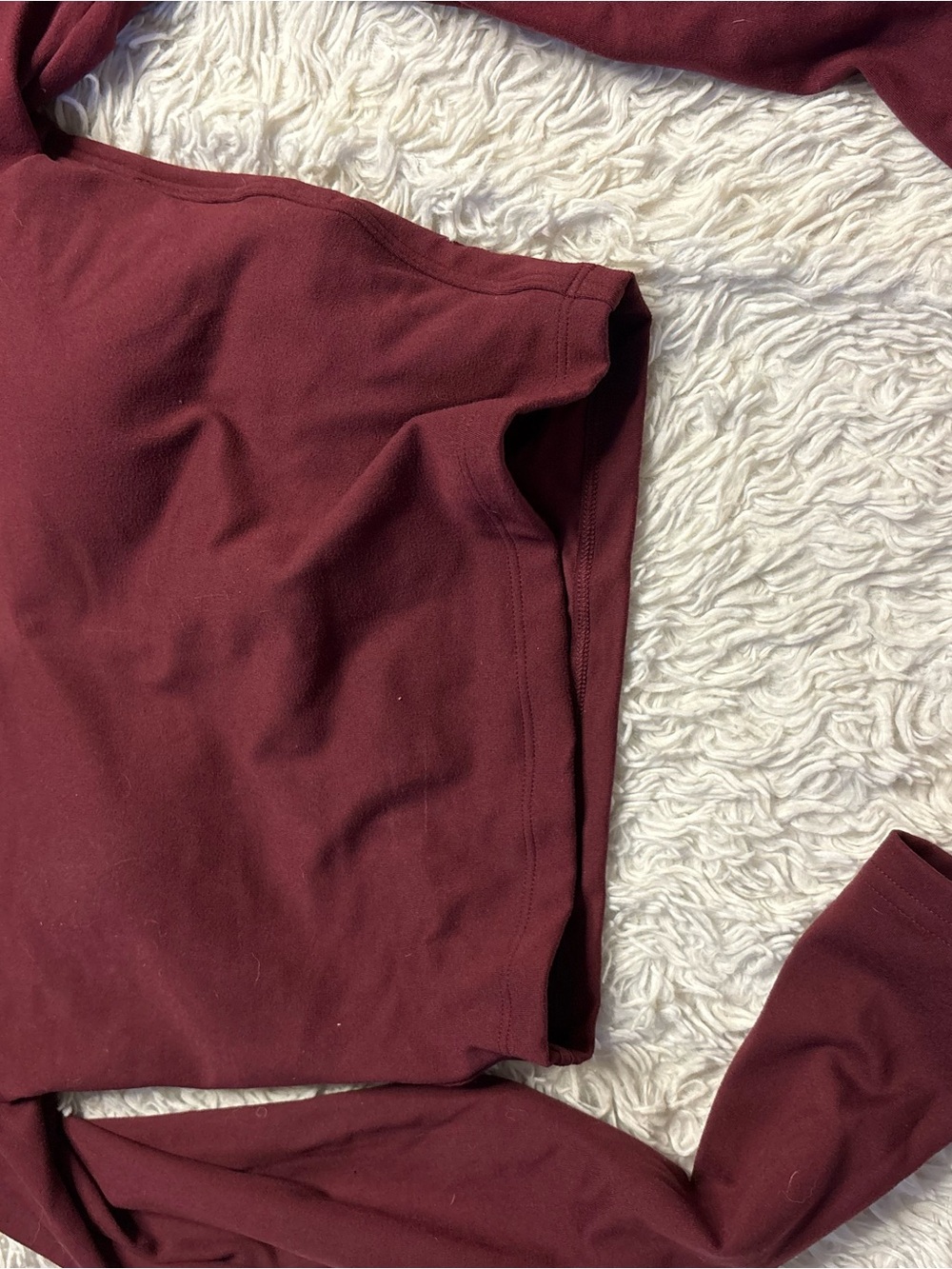Hollister Gilly HicksBurgundy Long Sleeve Crop Top